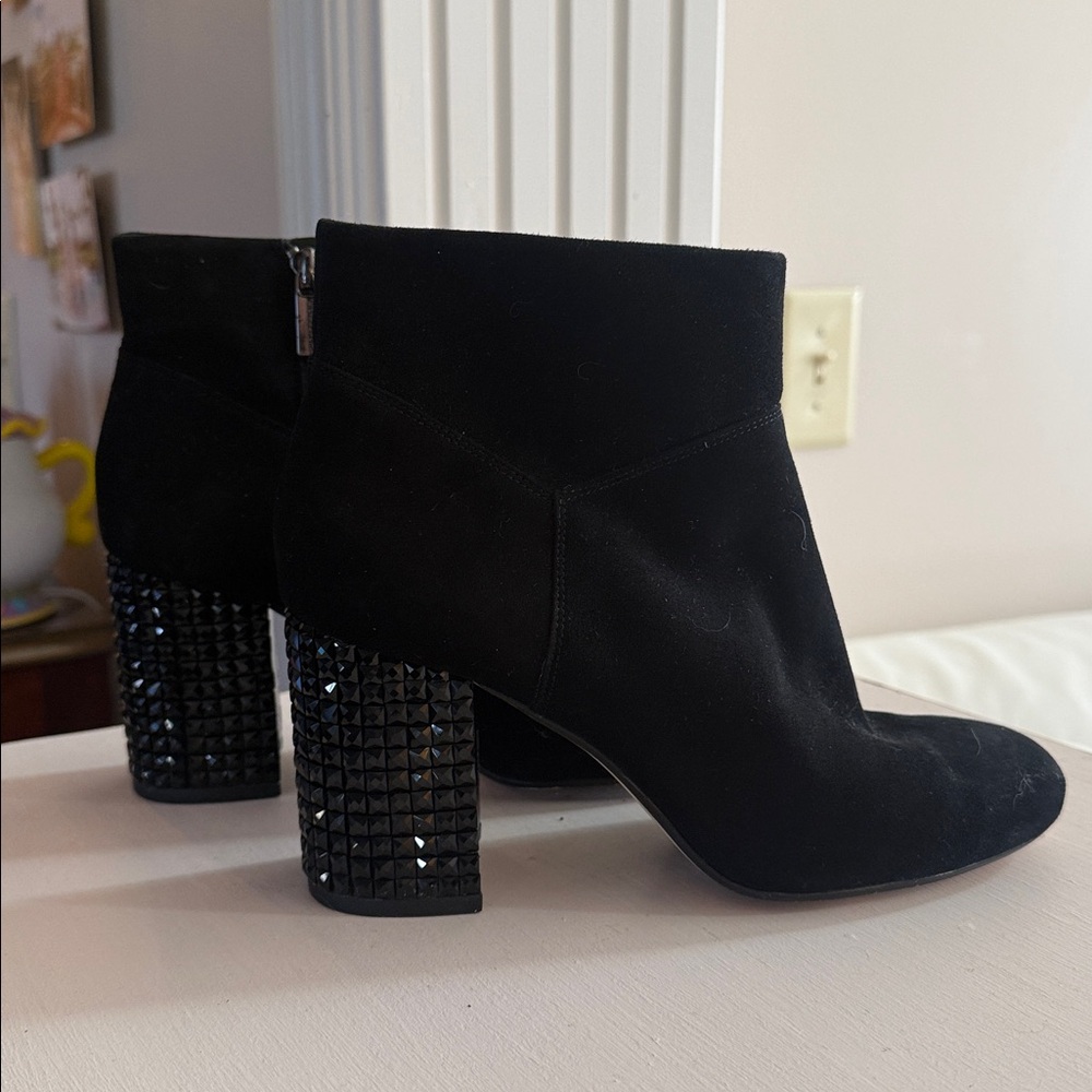 Michael Kors High Heel Boots Size 8 Black Crystal Embellished Heels